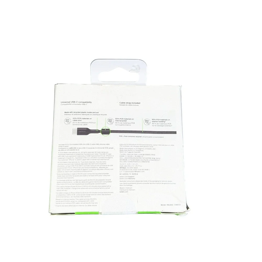 Aa3O Belkin‎ - BOOSTCHARGE Pro Braided USB-A to USB-C Cable 2M 2-Pack Black 